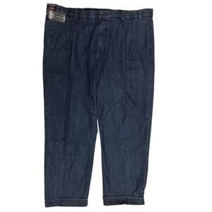 Roundtree & Yorke Jeans 40x36 Blue Denim Stewart Classic Fit Pleated Cuff Pant